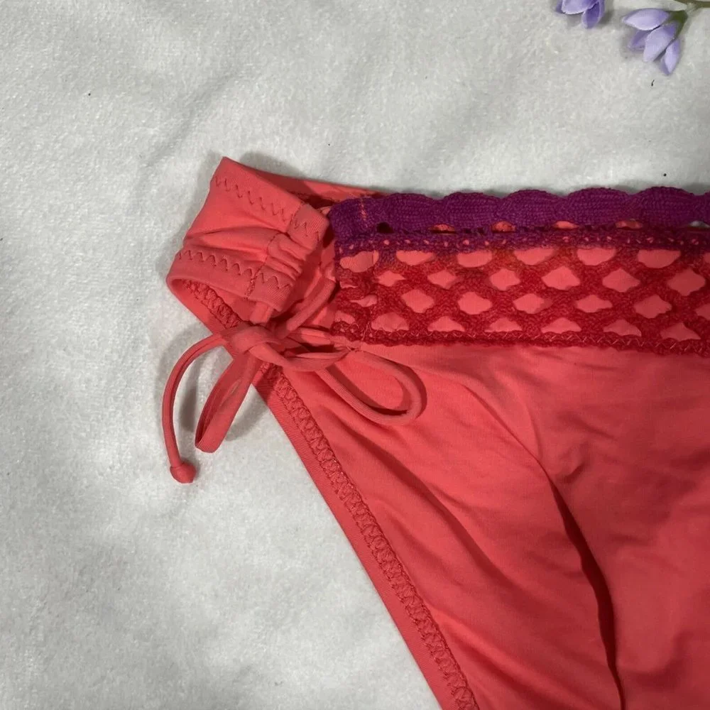 NEW Becca Loop Tie‎ Side Hipster Bikini Bottom Sunrise [ SZ Medium ] #3983